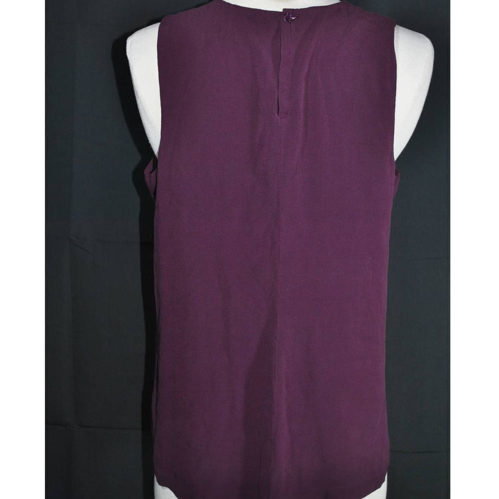 Vince Silk Purple Ruffle Front Sleeveless Top- 10 - Picture 3 of 4